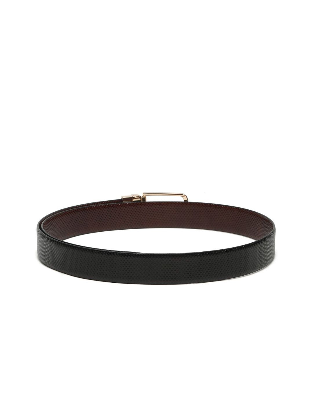 Teakwood Leathers Men Textured Leather Reversible Formal Belt