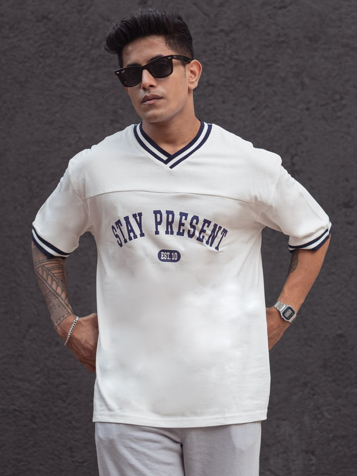 Powerlook Men Typography Printed Round Neck Cotton Oversized T-shirt