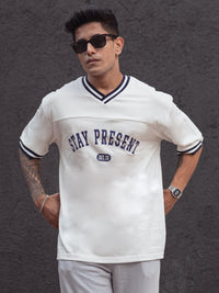 Powerlook Men Typography Printed Round Neck Cotton Oversized T-shirt