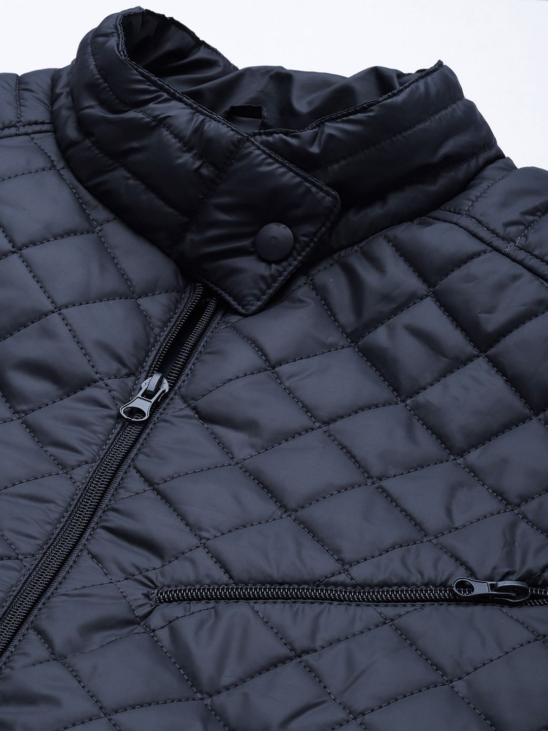 The Indian Garage Co Men Slim Fit Zip-Front Puffer Jacket with Insert Pockets