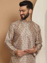 Anouk Ethnic Motifs Printed Straight Kurta With Churidar