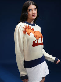 Tokyo Talkies Women Graphic Self Design Pullover