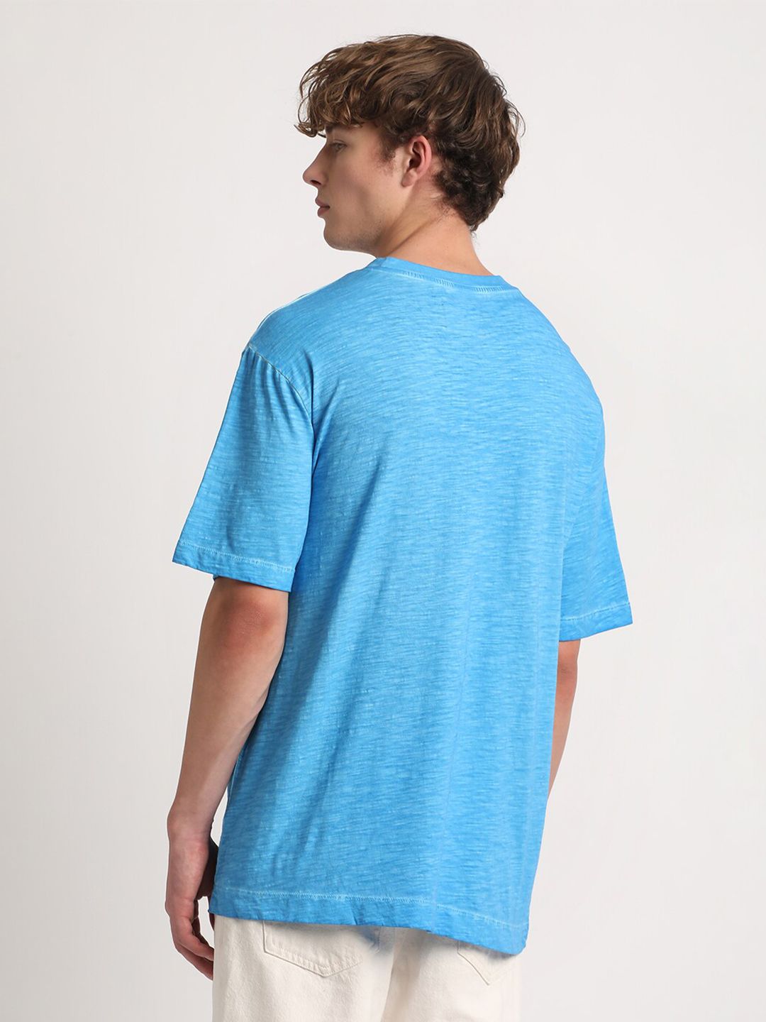 THE BEAR HOUSE Round Neck Drop-Shoulder Pure Cotton Baggy T-shirt