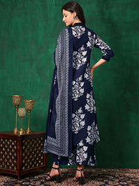 KALINI Women Floral Printed Regular Mirror Work Kurta with Palazzos & With Dupatta