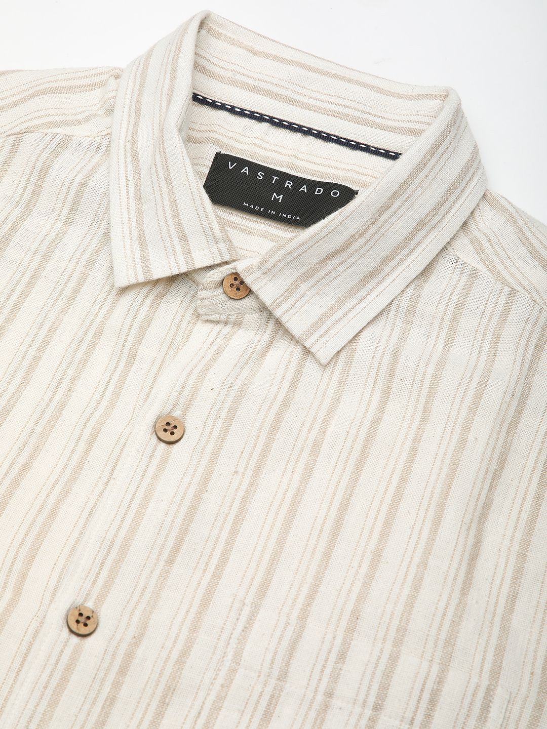 VASTRADO Men Classic Slim Fit Multi Stripes Opaque Striped Casual Shirt