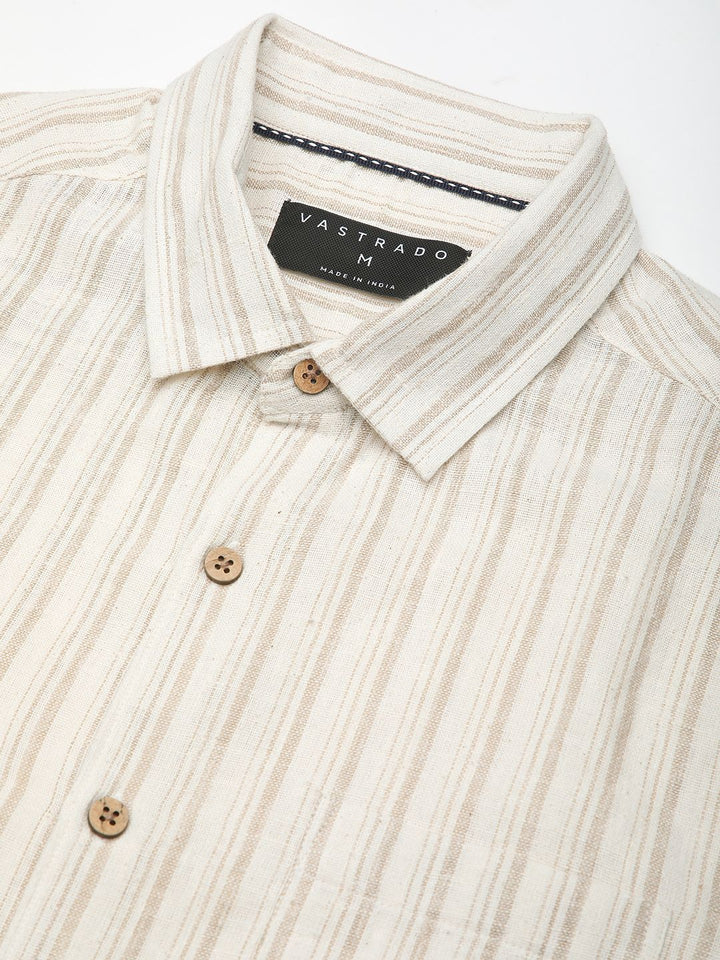 VASTRADO Men Classic Slim Fit Multi Stripes Opaque Striped Casual Shirt