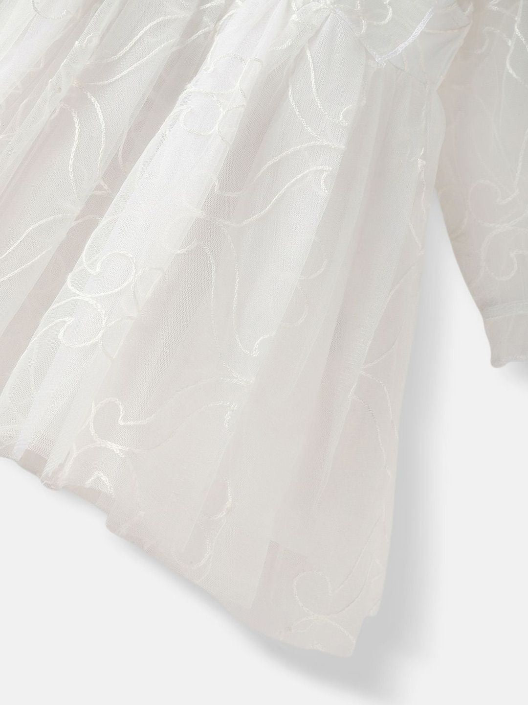 Nauti Nati Girls Puff Sleeve Ruffled Fit & Flare Dress