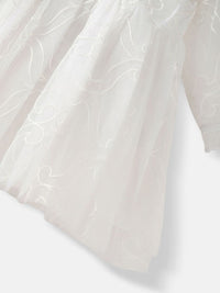 Nauti Nati Girls Puff Sleeve Ruffled Fit & Flare Dress