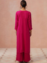 Rumah Chikankari Kurta Chikankari Biasa Wanita dengan Seluar