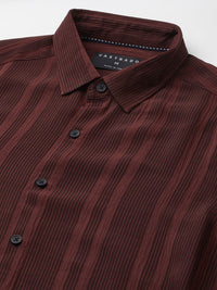 VASTRADO Men Classic Slim Fit Opaque Striped Casual Shirt