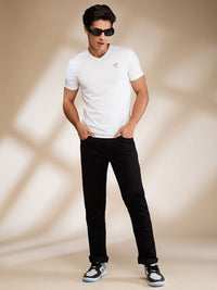 Being Human Men Solid V-Neck Cotton Slim Fit T-shirt