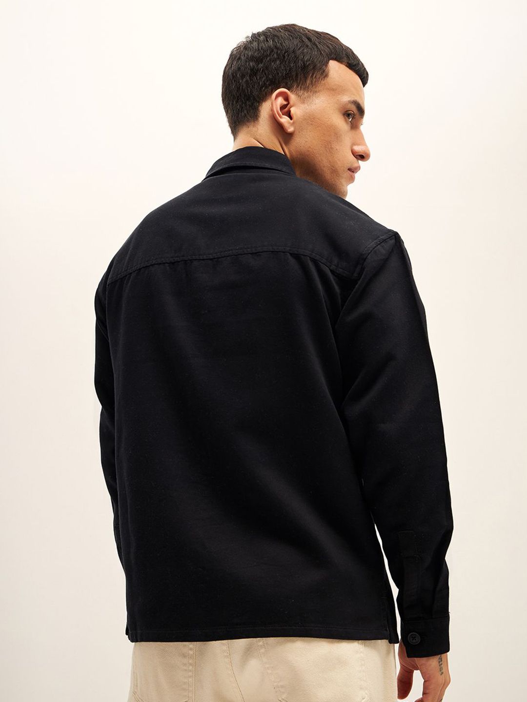 THE BEAR HOUSE Men Solid Casual Oversized Shirt