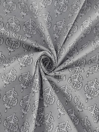 Myntra Elegant Homes Grey Ethnic Motifs Cotton 400 TC King Fine Bedsheet with 2 Pillow Covers-250 x 225 cm