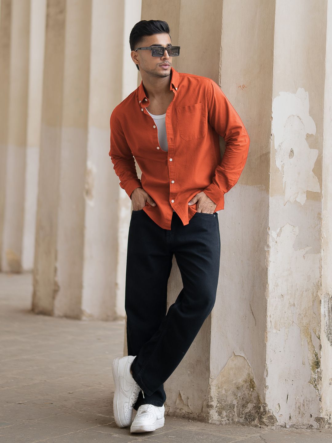 Powerlook SS25 Button-Down Collar Pure Cotton Lightweight Casual Shirt