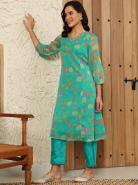 W Women Ethnic Motifs Printed Flared Sleeves Kurta