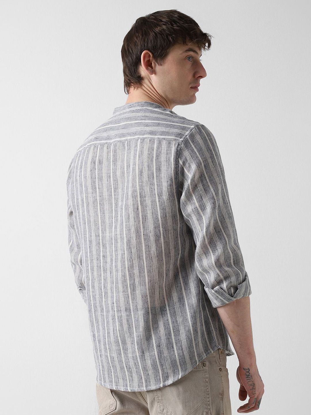 VASTRADO Men Slim Fit Multi Stripes Opaque Casual Shirt