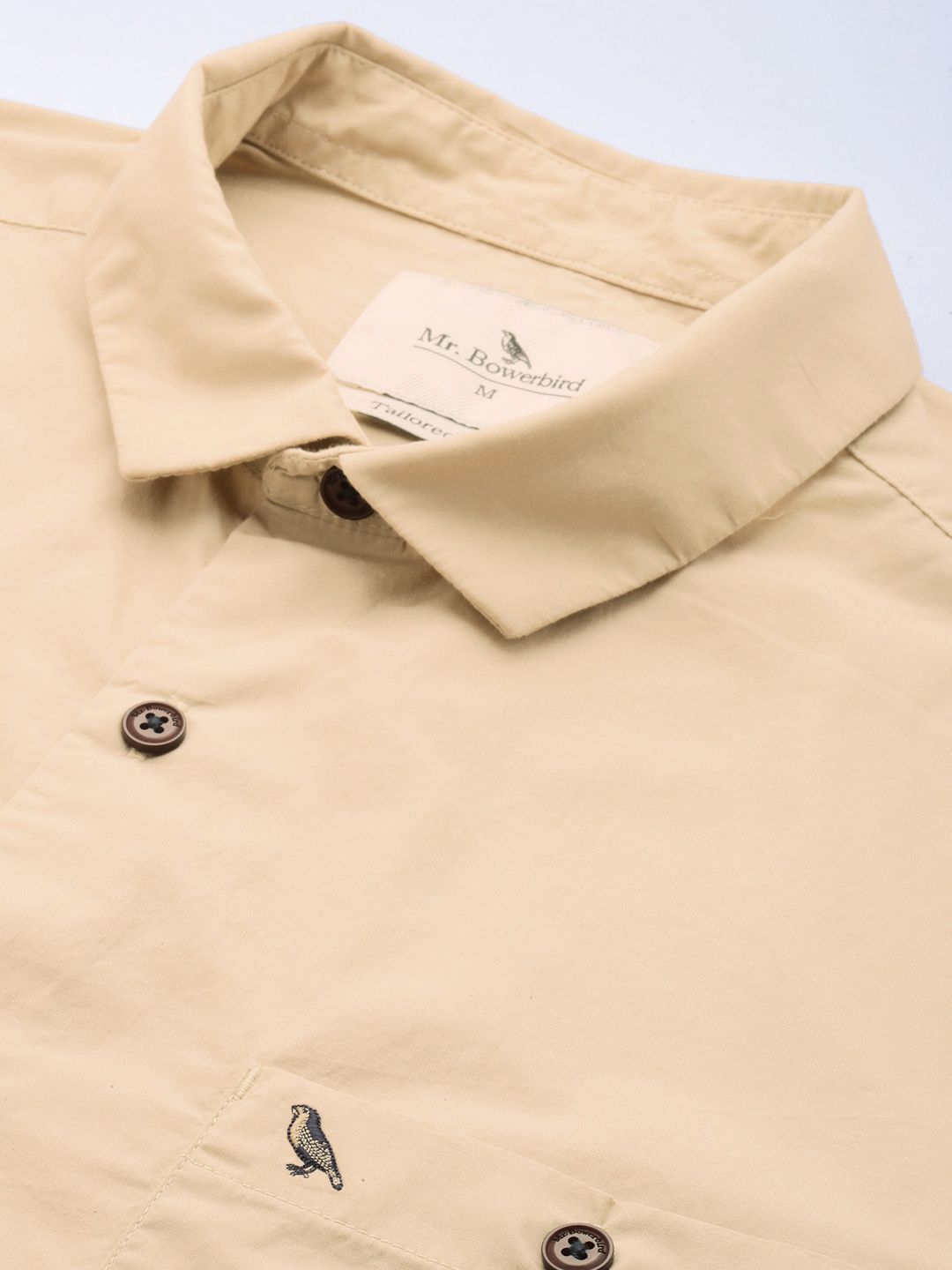 Mr Bowerbird Men Pure Cotton Tailored Fit Spread Collar Casual Shirt