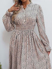 DressBerry Animal Print Puff Sleeve Empire Midi Dress
