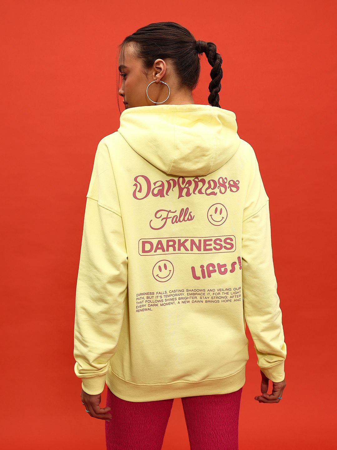 DressBerry Hooded Drop-Shoulder Relaxed Sweatshirt