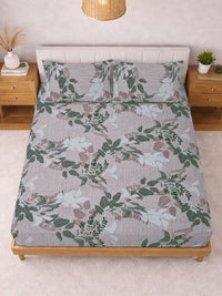 Myntra Elegant Homes Multicoloured Floral 300 TC King Bedsheet with 2 Pillow Covers