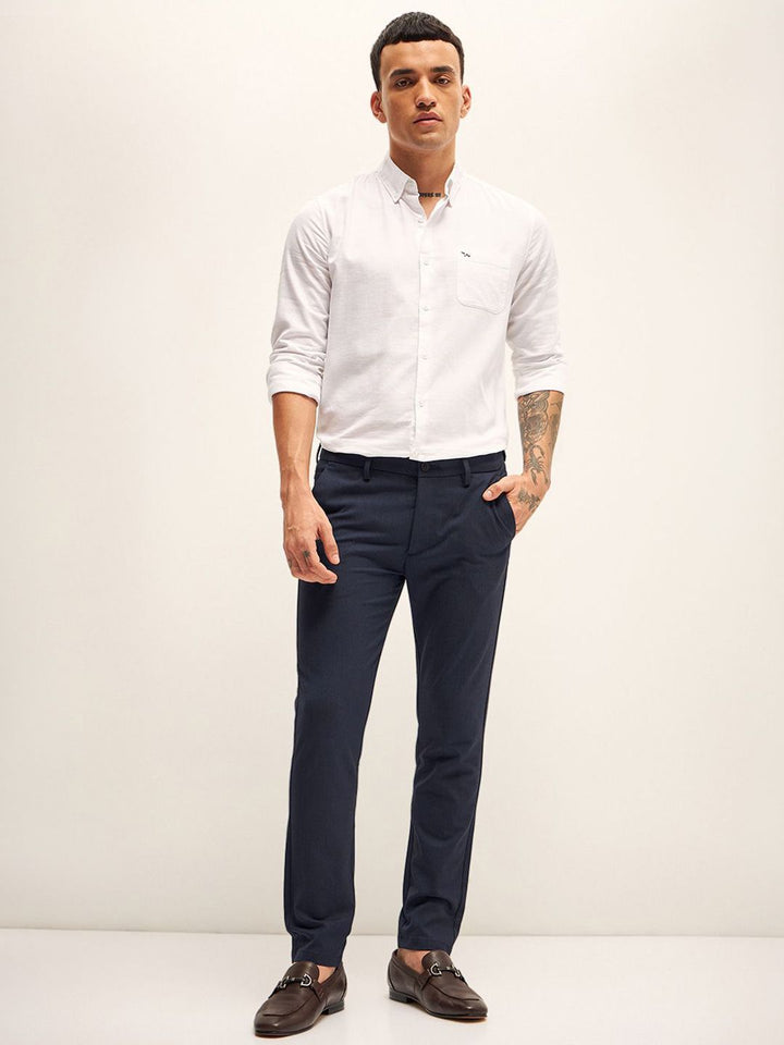 THE BEAR HOUSE Men Slim Fit Chinos Trousers