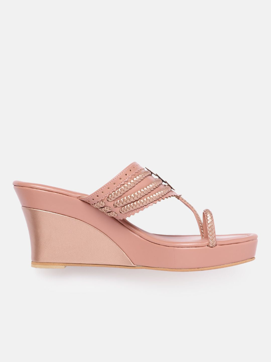 House of Pataudi Woven Design Wedge Heels