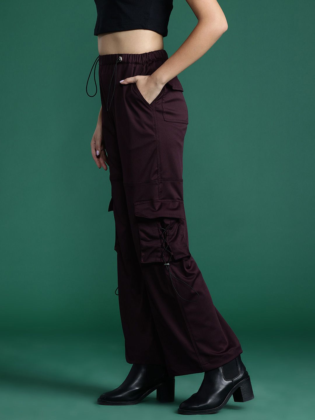 DressBerry Women Straight Fit High-Rise Cargos