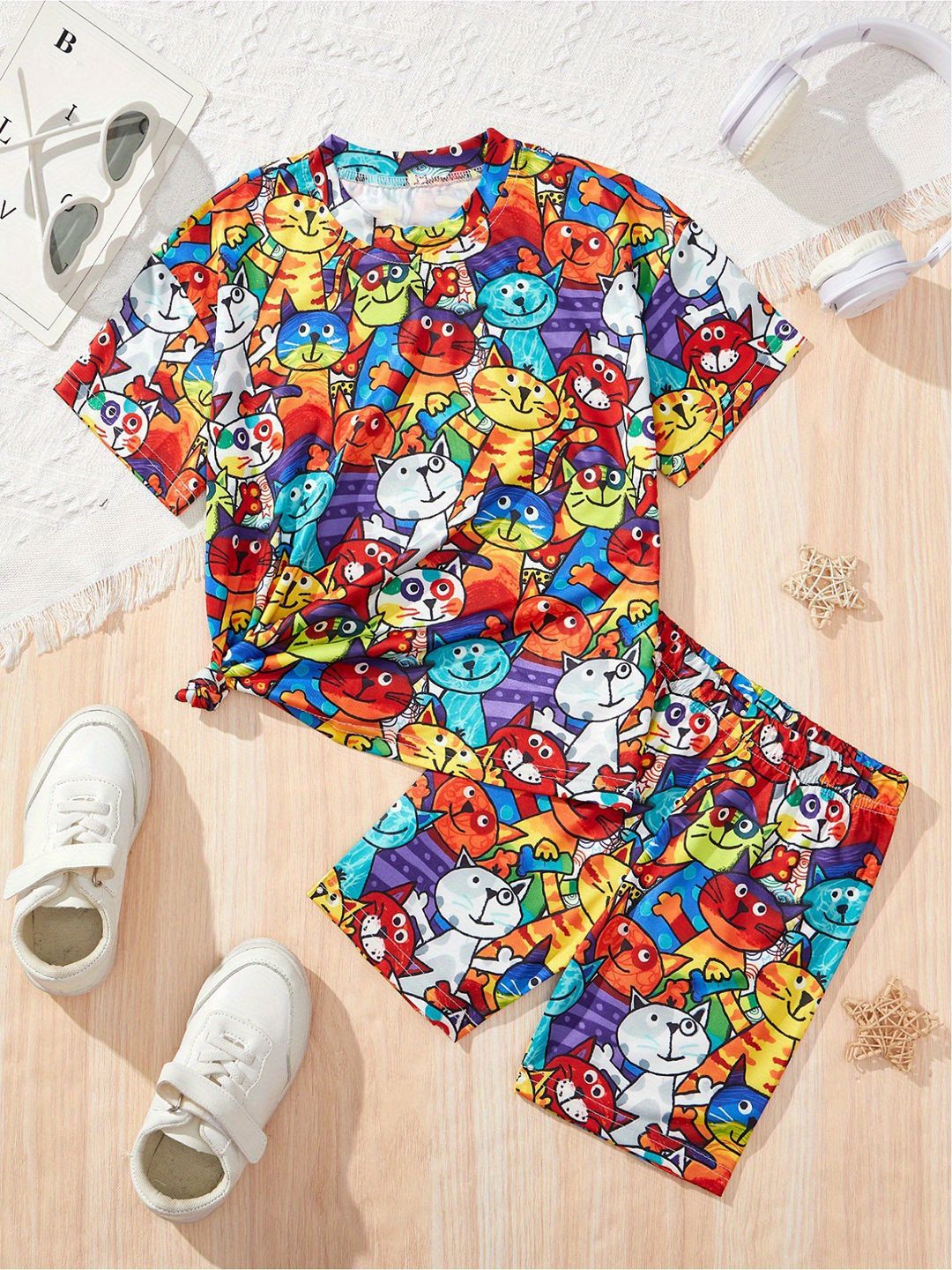 YK Printed T-shirt with Shorts