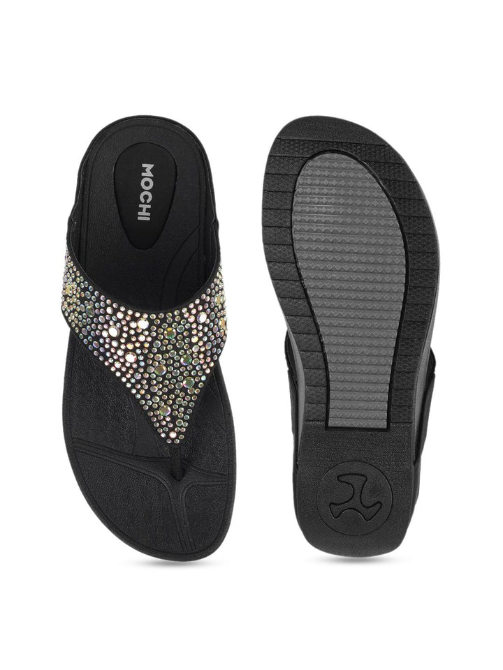 Mochi Embellished Wedge Mules