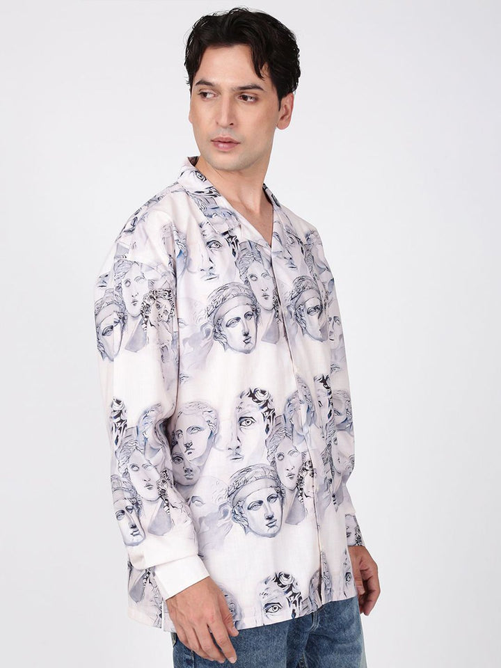 Bene Kleed Printed Oversize Casual Shirt
