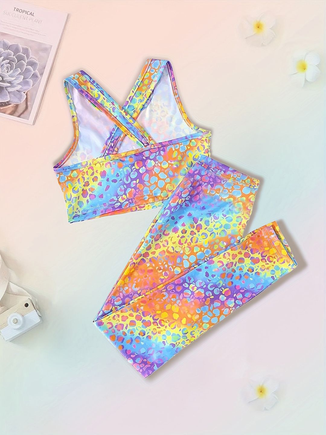 YK Girls Printed Top with Trousers