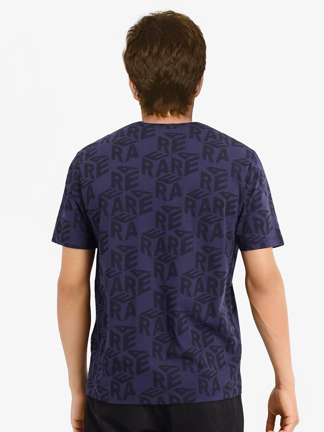 RARE RABBIT Men Typography Printed Round Neck Cotton T-shirt