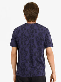 RARE RABBIT Men Typography Printed Round Neck Cotton T-shirt