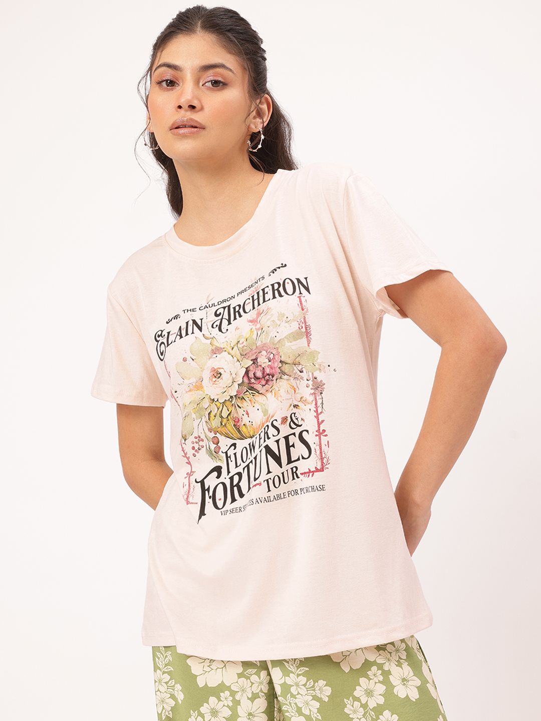 DressBerry Flower Fantasy Printed Relaxed Tee