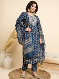 KALINI Women Ethnic Motifs Printed Regular Kurta with Trousers & With Dupatta