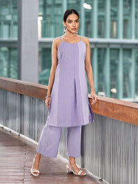 Anouk Women Striped Regular Kurta With Palazzos