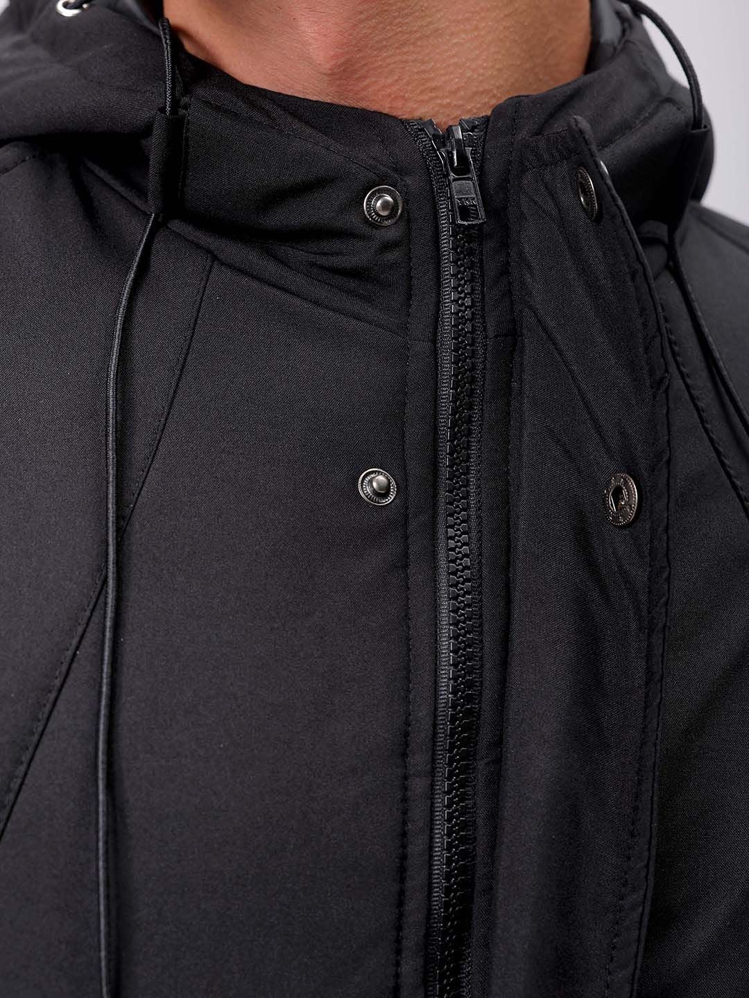 The Indian Garage Co Men Hooded Solid Puffer Utility Jacket