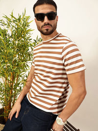 Thomas Scott Men Anti Odour Striped Round Neck T-shirt
