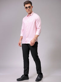 The Indian Garage Co Men Spread Collar Geometric Printed Cotton Slim Fit Formal Shirt