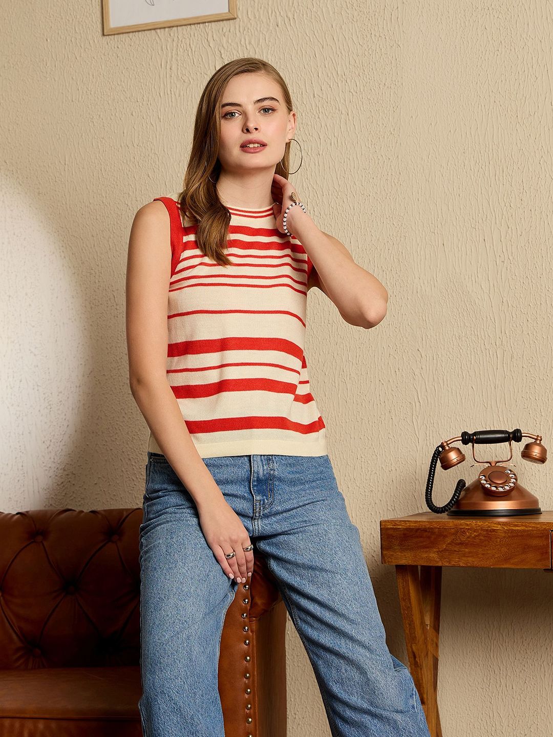 Berrylush Women Striped Sweater Vest