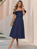 all about you Women A-Line Midi Dress Comes with a belt