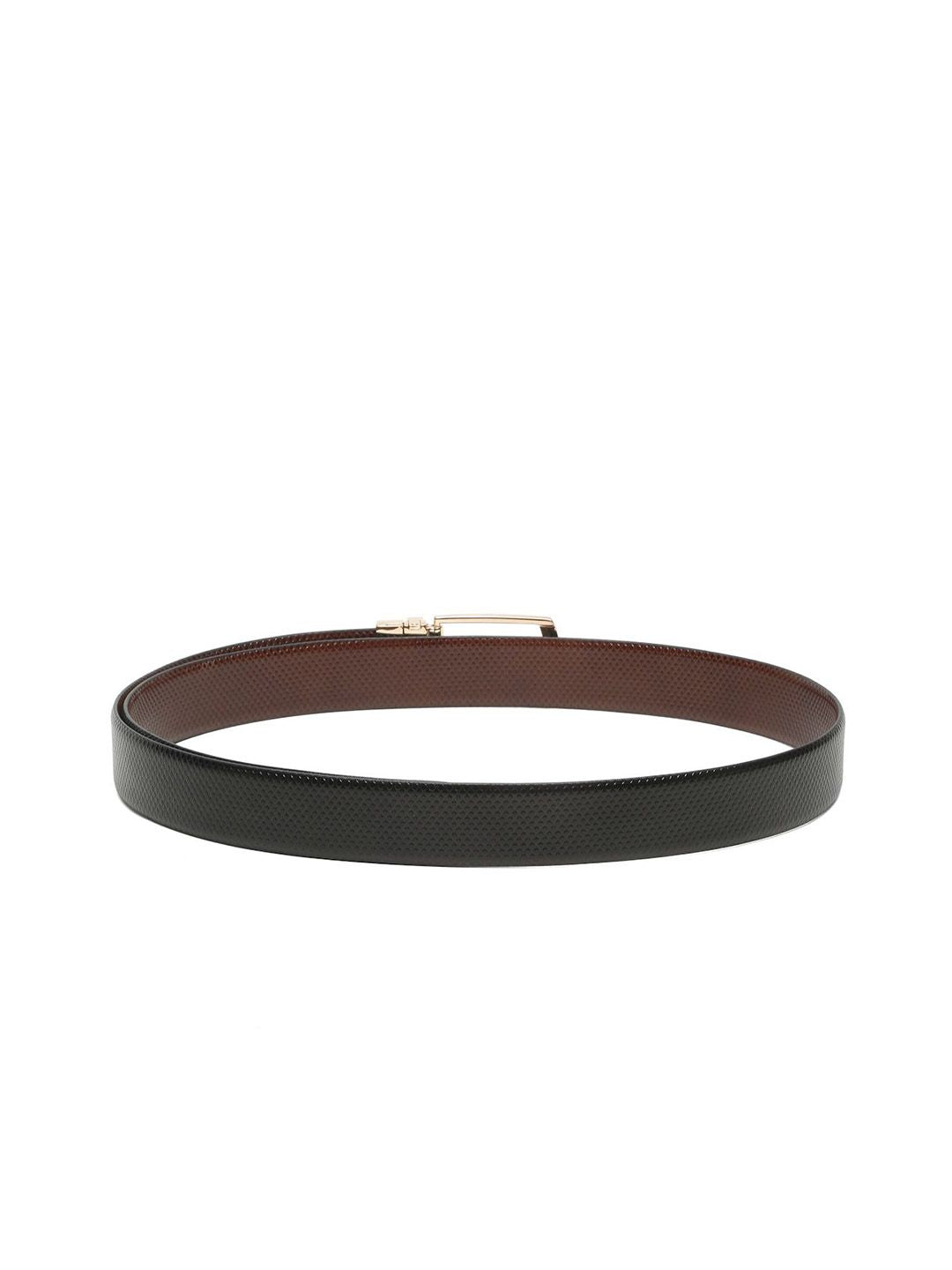 Teakwood Leathers Men Textured Leather Reversible Formal Belt