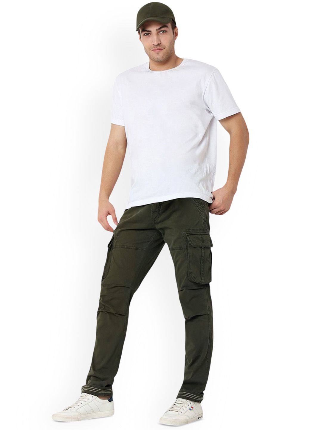 SPYKAR Cotton Mid Rise Cargo Trousers