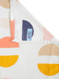 Myntra Elegant Homes White Geometric Polycotton 300 TC Single Cadar Halus dengan Sarung Bantal-89 x 59 inci
