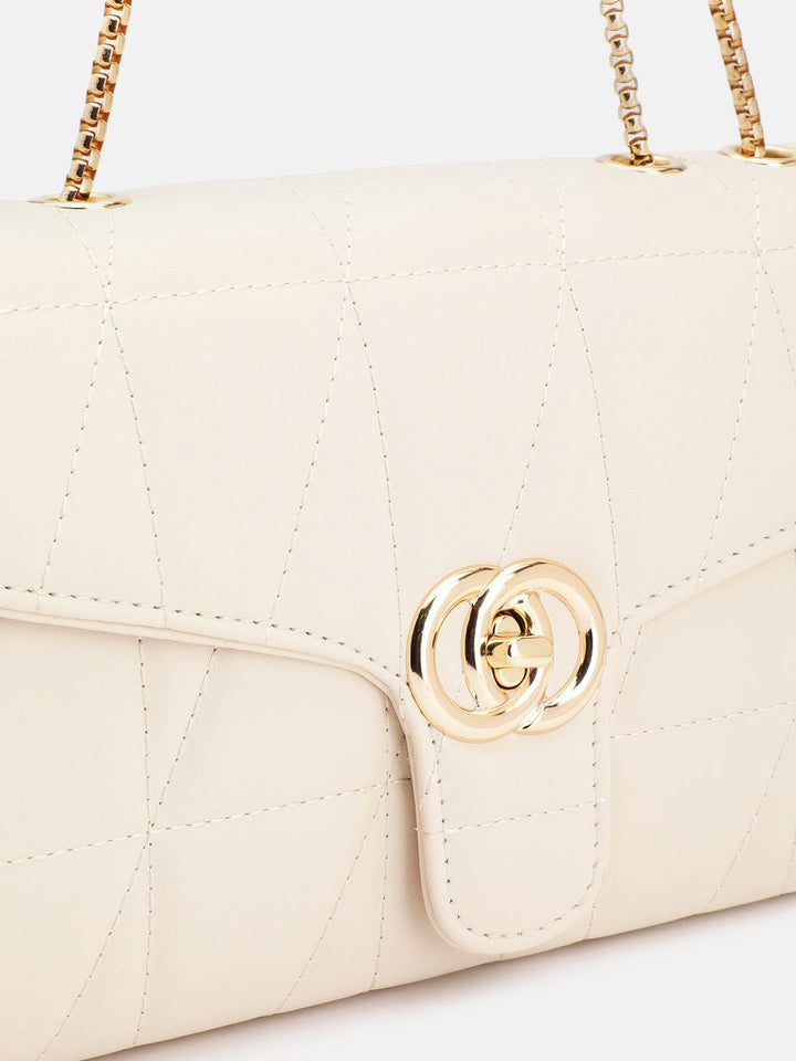 DressBerry Quilted Structured Sling Bag
