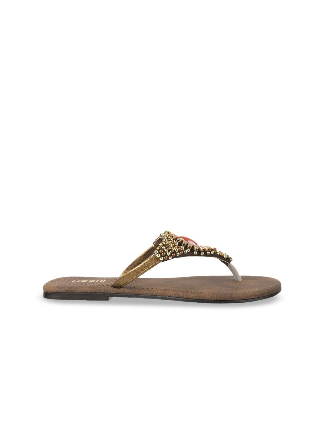 Mochi Women Ethnic Embellished Open Toe Flats
