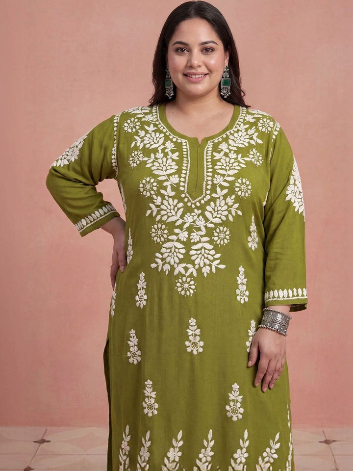 Rumah Wanita Chikankari Sulam Kurta Chikankari