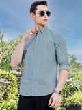 Thomas Scott Men Premium Regular Fit Button-Down Collar Solid Cotton Casual Shirt