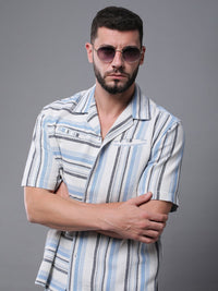 Difference of Opinion Men Standard Opaque Striped Casual Shirt