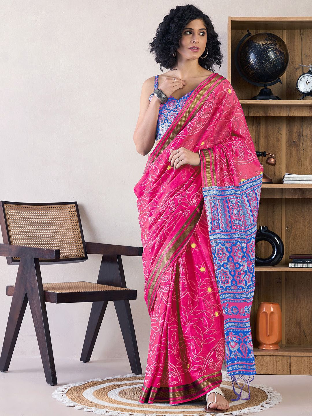 Saree mall Bandhani Ready to Wear Saree With Blouse Piece